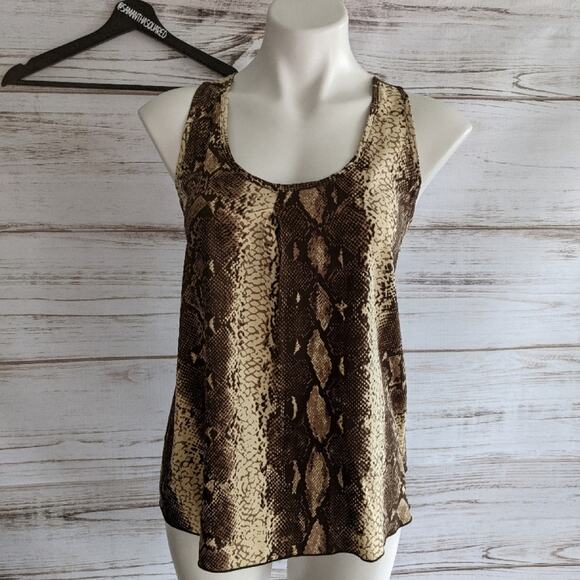Alisha Levine Snake Print Silk Tank Top sz Small - Picture 1 of 4
